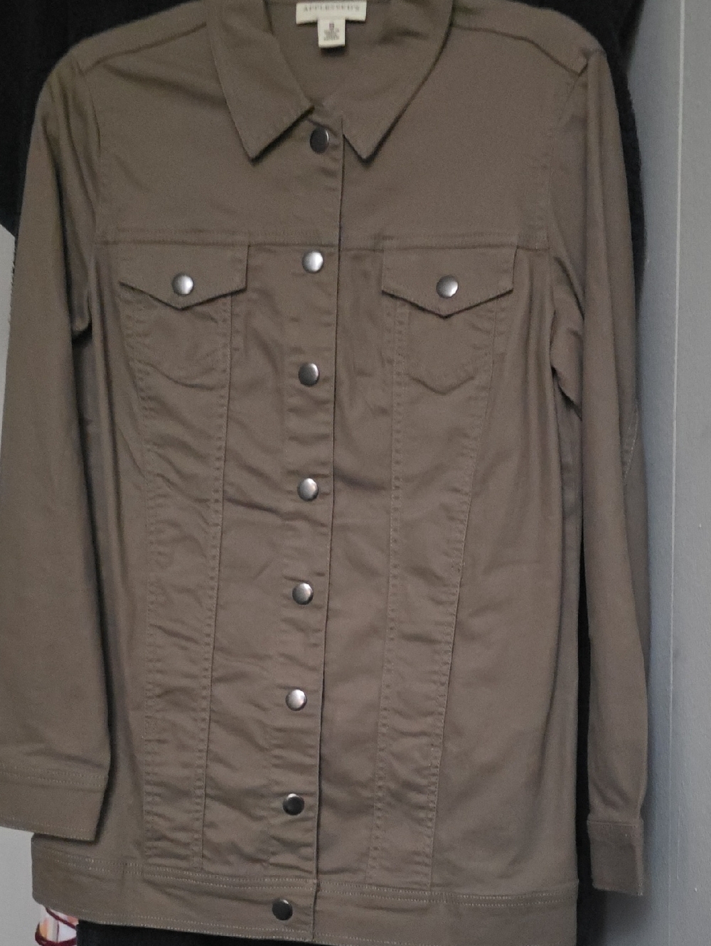 Appleseed's Olive Snap-Front Shirt Jacket